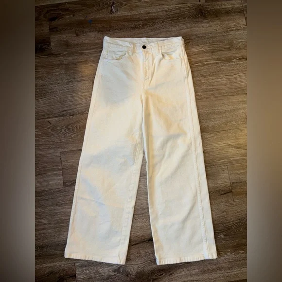 APiece Apart Merida Cream High Rise Wide Leg Jeans Size 29